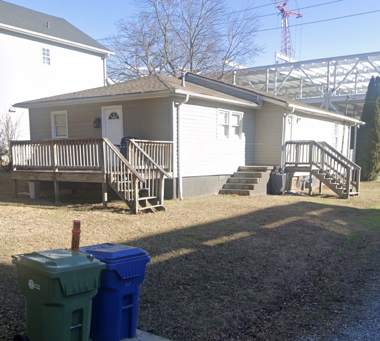 Exterior porch and railing reference from a completed renovation