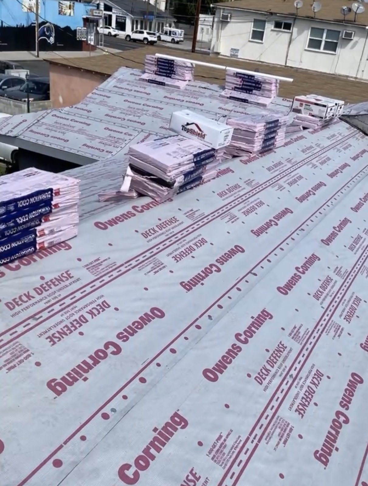 Sherman Oaks roof replacement — Roofing underlayment installation