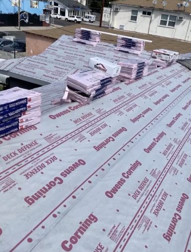 Shingle Prep New Roof Decking and Underlayment